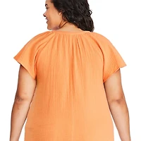 George Plus Women's Flutter Sleeve Top
