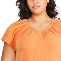 George Plus Women's Flutter Sleeve Top