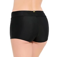 Krista Women's Full Coverage Black Swim Boyshorts Swim Bottoms