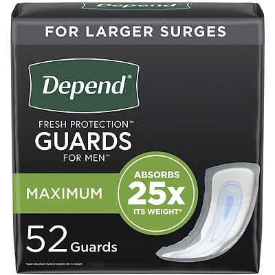 Protections contre l’incontinence Depend pour hommes, absorption maximale 52 Unités