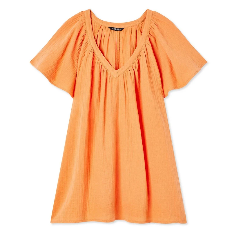 George Plus Women's Flutter Sleeve Top
