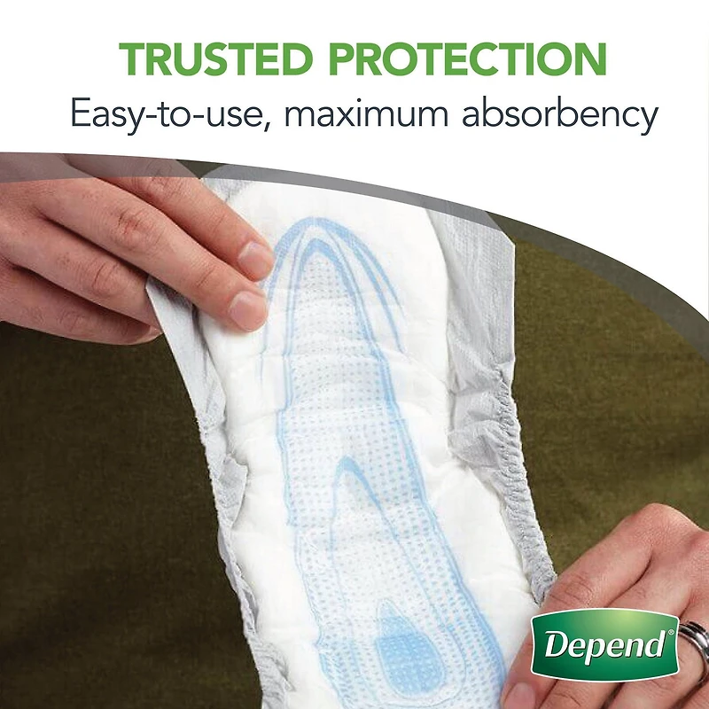 Protections contre l’incontinence Depend pour hommes, absorption maximale 52 Unités
