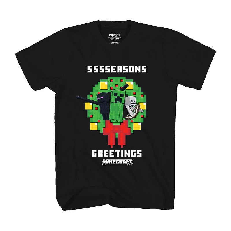 Minecraft Boys Holiday Mode Short Sleeve T-Shirt