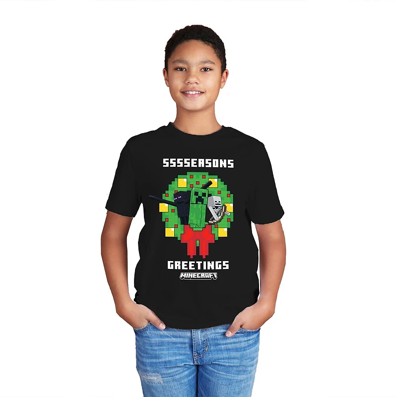 Minecraft T-shirt à manches courtes Mode vacances pour garçons