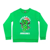 Minecraft Boys Christmas Creeper Long Sleeve Sweatshirt