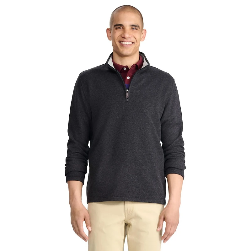 IZOD PULL TOISON QUART DE ZIP POUR HOMME