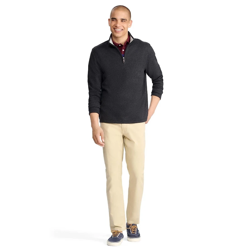 IZOD PULL TOISON QUART DE ZIP POUR HOMME