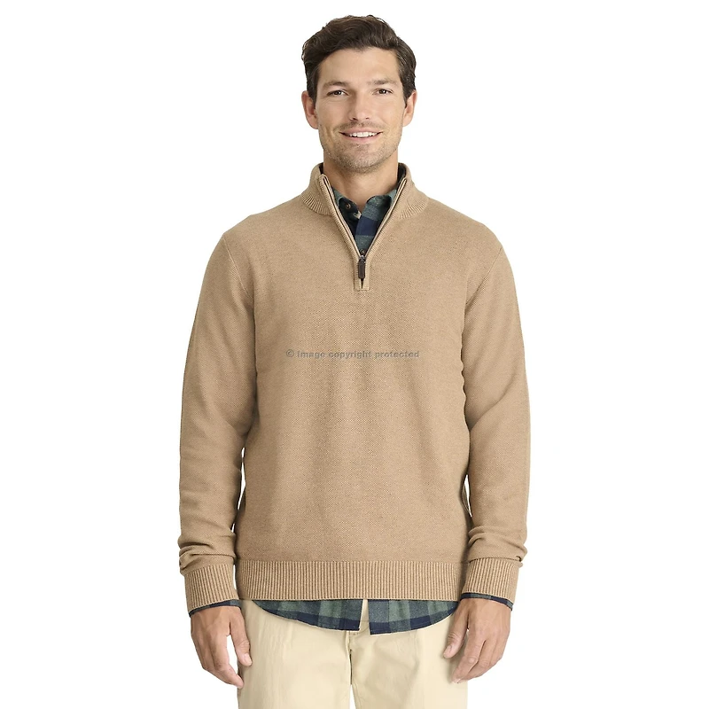 IZOD MENS QUARTER ZIP HONEYCOMB SWEATER