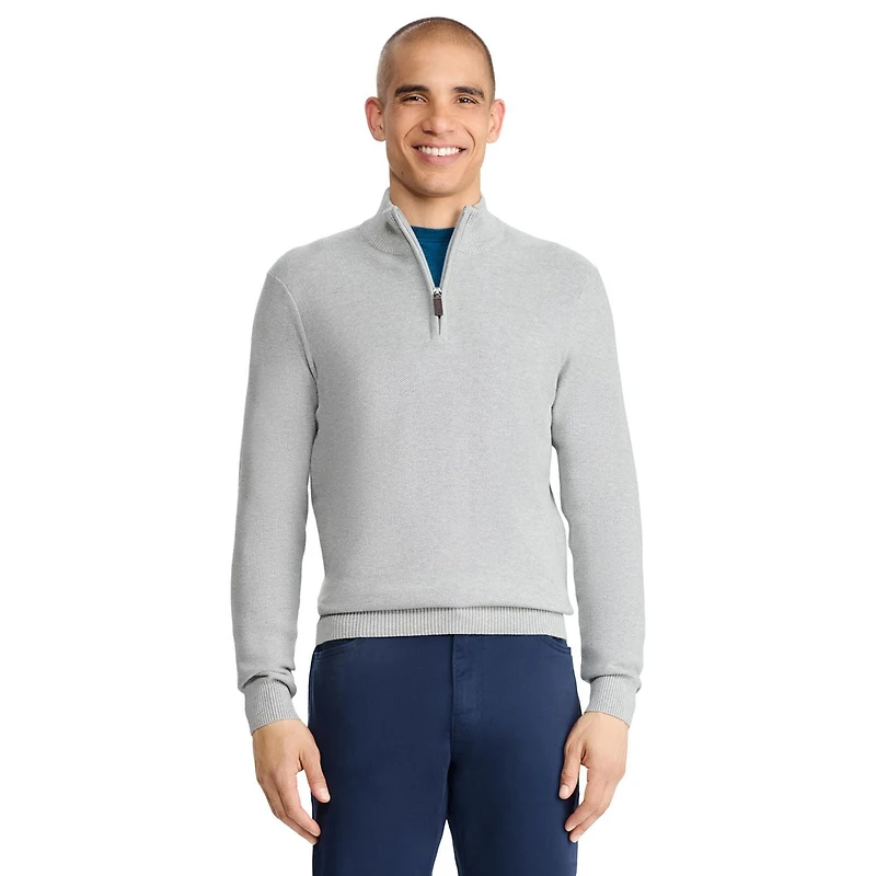 IZOD MENS QUARTER ZIP HONEYCOMB SWEATER