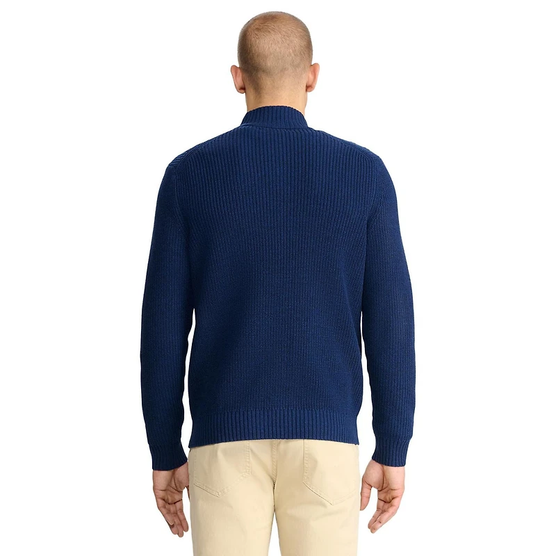 IZOD MENS FULL ZIP SHAKER SWEATER