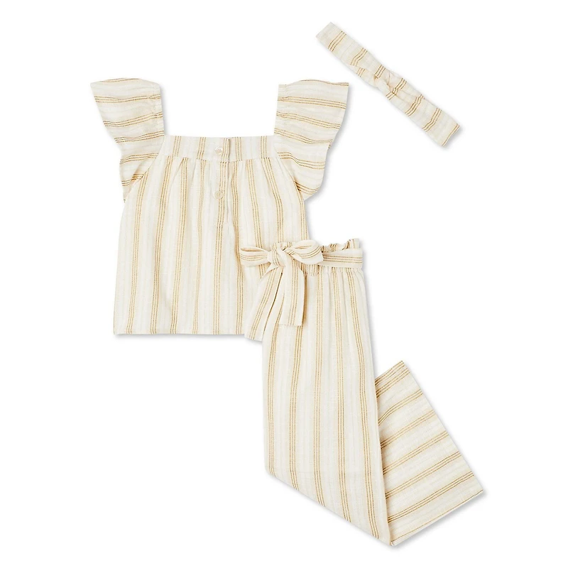Ensemble 3 pièces avec pantalon à jambe large George pour petites filles