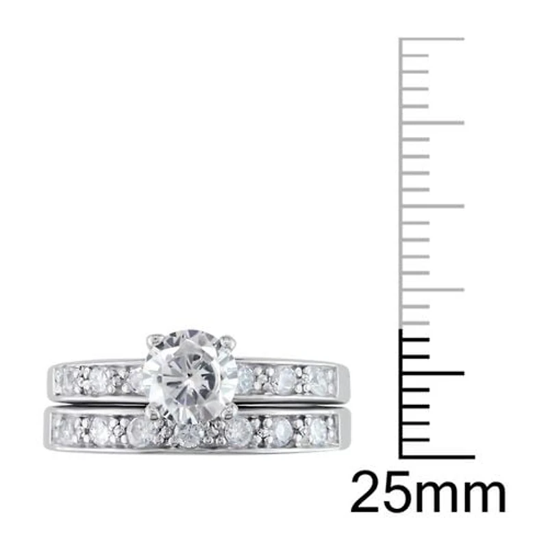 Miabella 2 1/3 ct White Cubic Zirconia Bridal Set in Silver