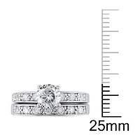 Miabella 2 1/3 ct White Cubic Zirconia Bridal Set in Silver