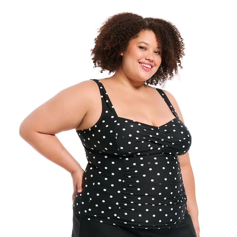 Krista Plus Women's Crossover Sweetheart Neckline Tankini Swim Tops