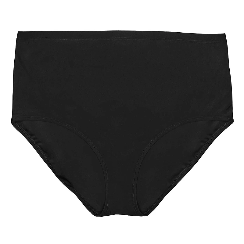 Krista Plus Women's Black High Waist Full Coverage Bikini Briefs Swim Bottoms