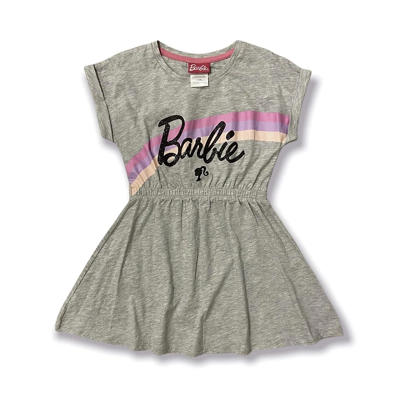 Barbie Robe style dolman à manche courte et élastique à la taille pour fille