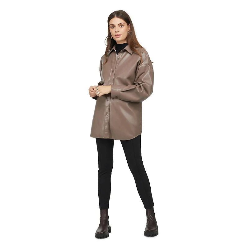 Mexx Manchon en faux cuir pour femmes