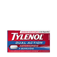 Tylenol Dual Action Acetaminophen + Ibuprofen Pain Reliever Tablets, 250mg Acetaminophen, 125mg Ibuprofen, Fever, Muscle Pain