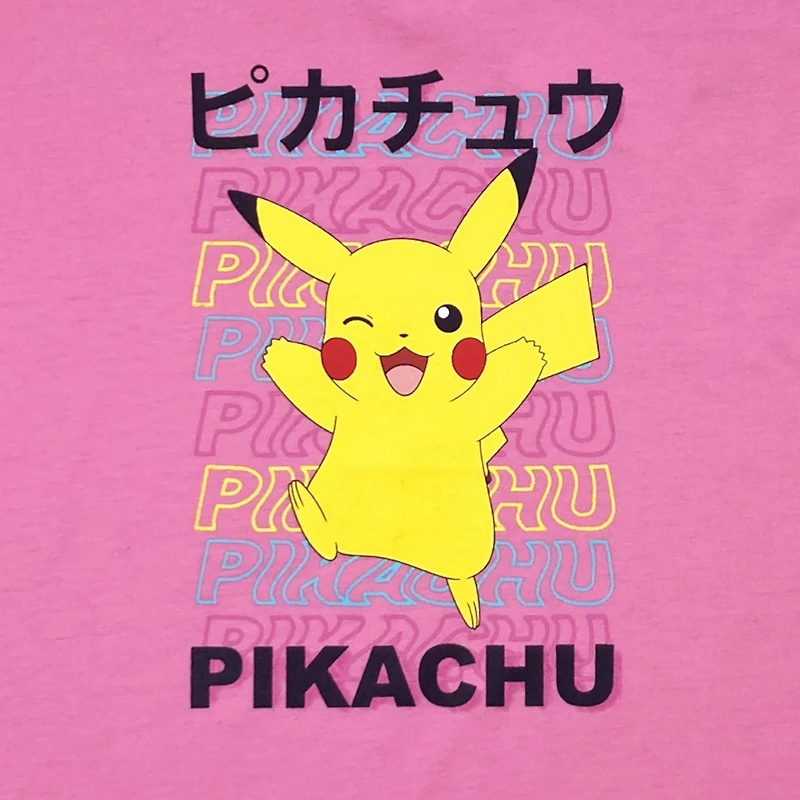 Pokemon T-shirt à manches courtes pour fille. Ce haut tendance pour filles a une épaule tombante, un look décontracté et