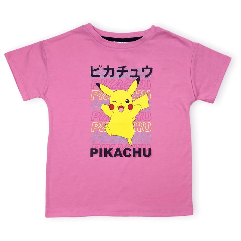 Pokemon T-shirt à manches courtes pour fille. Ce haut tendance pour filles a une épaule tombante, un look décontracté et