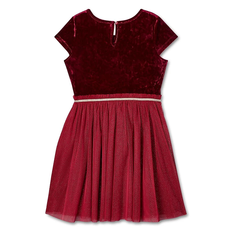 George Girls' Velour and Mesh Dress