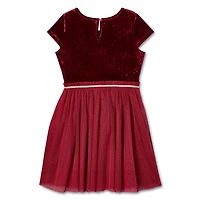 George Girls' Velour and Mesh Dress