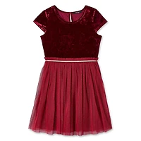 George Girls' Velour and Mesh Dress