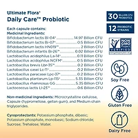 Renew Life® Ultimate Flora® Daily Care™ Probiotic, 30 Billion Active Cultures, 30 Vegetarian capsules, Support your digestive health.
