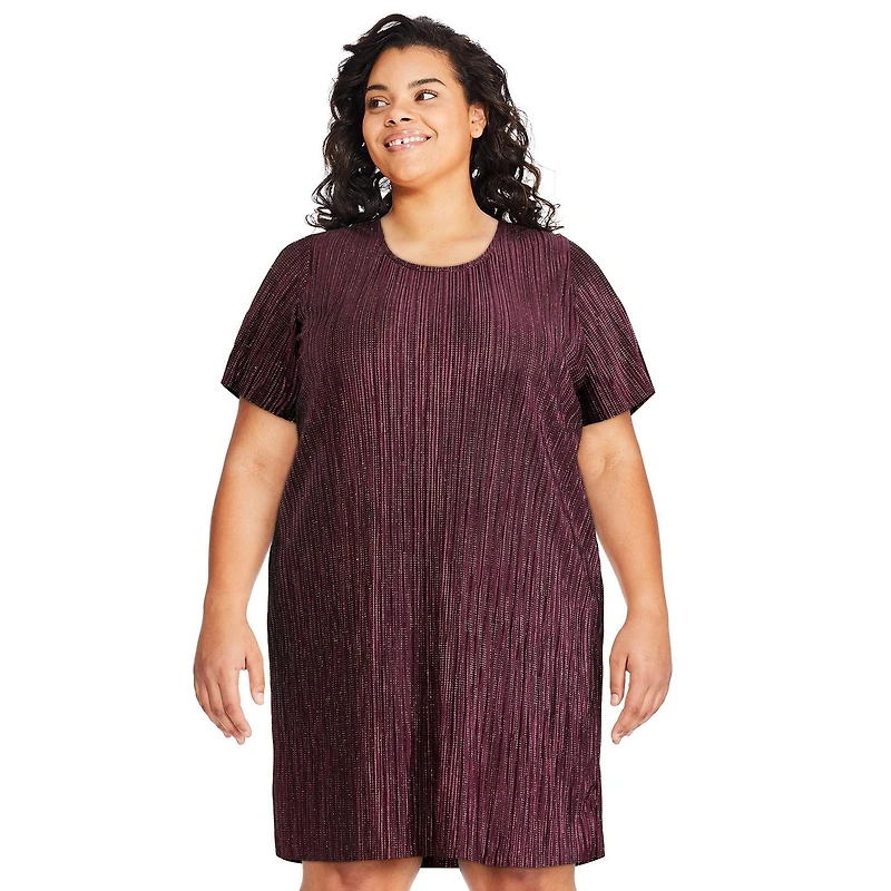 Robe t-shirt à pois métalliques et paillettes George Plus pour femmes