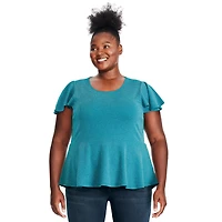 George Plus Women's Lurex Knit Peplum Top