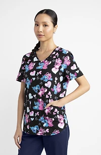 Scrubstar Fashion Collection Women’s Love, Angel Print V-Neck Scrub Top