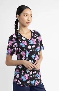 Scrubstar Fashion Collection Women’s Love, Angel Print V-Neck Scrub Top