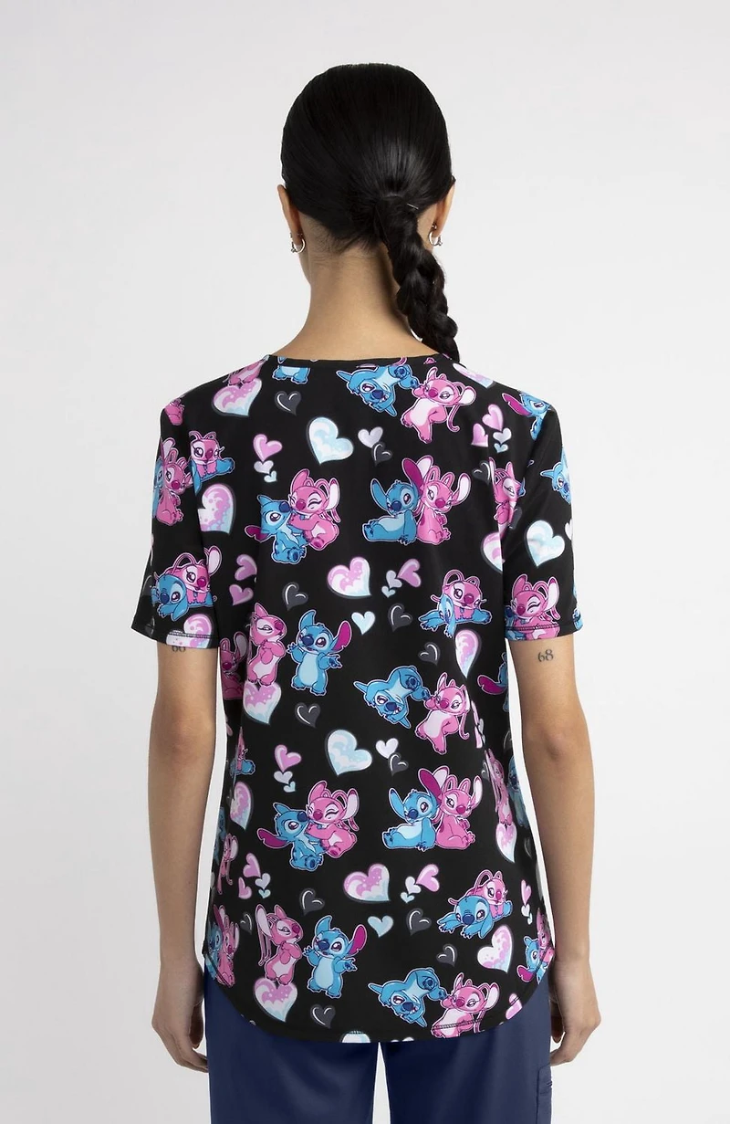 Scrubstar Fashion Collection Women’s Love, Angel Print V-Neck Scrub Top