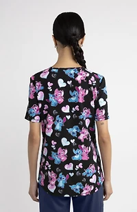 Scrubstar Fashion Collection Women’s Love, Angel Print V-Neck Scrub Top