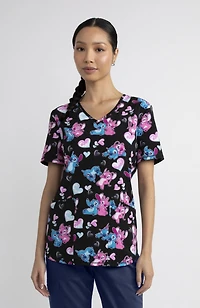 Scrubstar Fashion Collection Women’s Love, Angel Print V-Neck Scrub Top