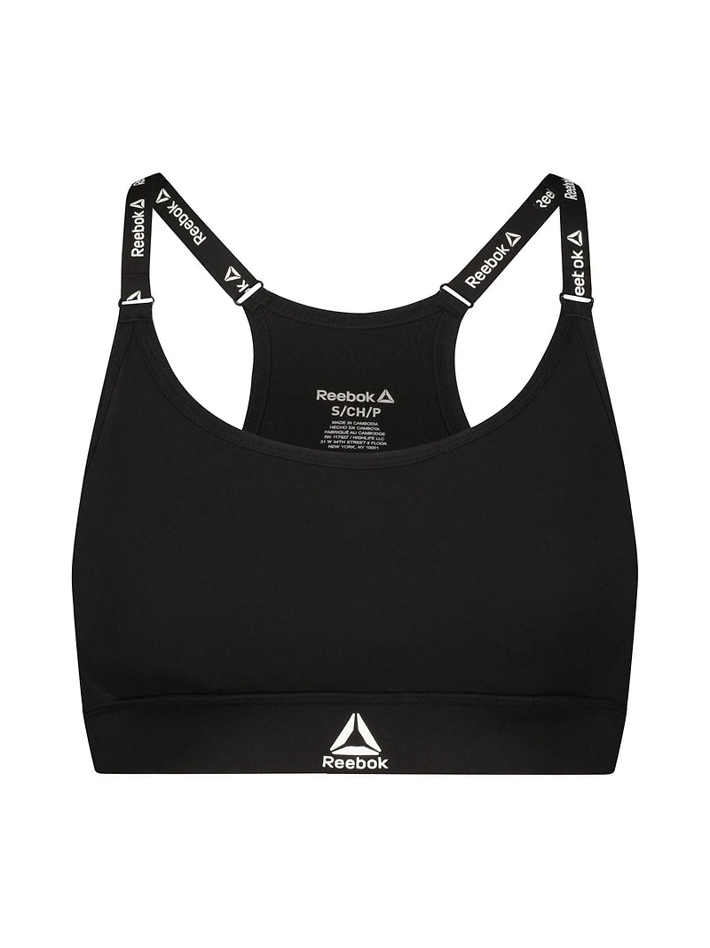 Reebok Soutien-gorge de sport à faible impact Favorite Racerback pour femme avec bonnets amovibles Tailles S-2XL