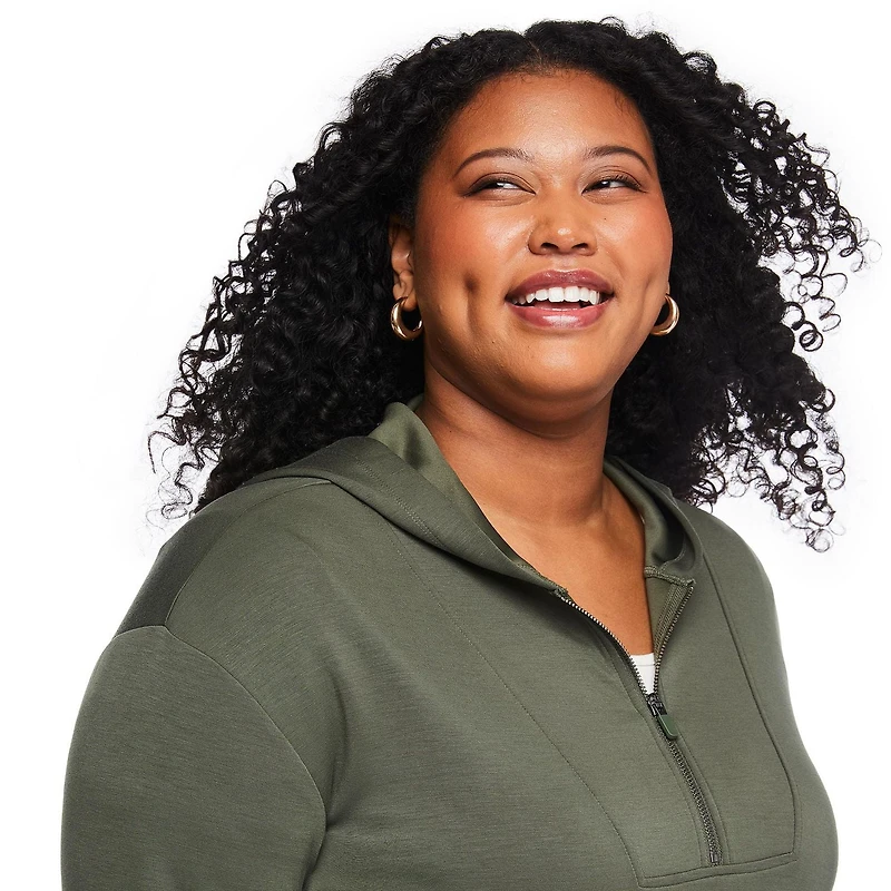 Haut à capuchon avec fermeture éclair quart de longueur Lane Bryant Plus pour femmes