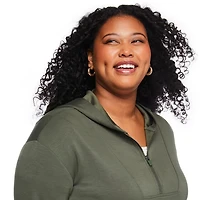Haut à capuchon avec fermeture éclair quart de longueur Lane Bryant Plus pour femmes