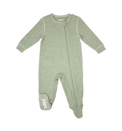 Juddlies Designs - Newborn, Baby, Toddler - Breathe-Eze Collection Sleeper - Cotton - Olive Fleck