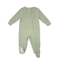 Juddlies Designs - Newborn, Baby, Toddler - Breathe-Eze Collection Sleeper - Cotton - Olive Fleck