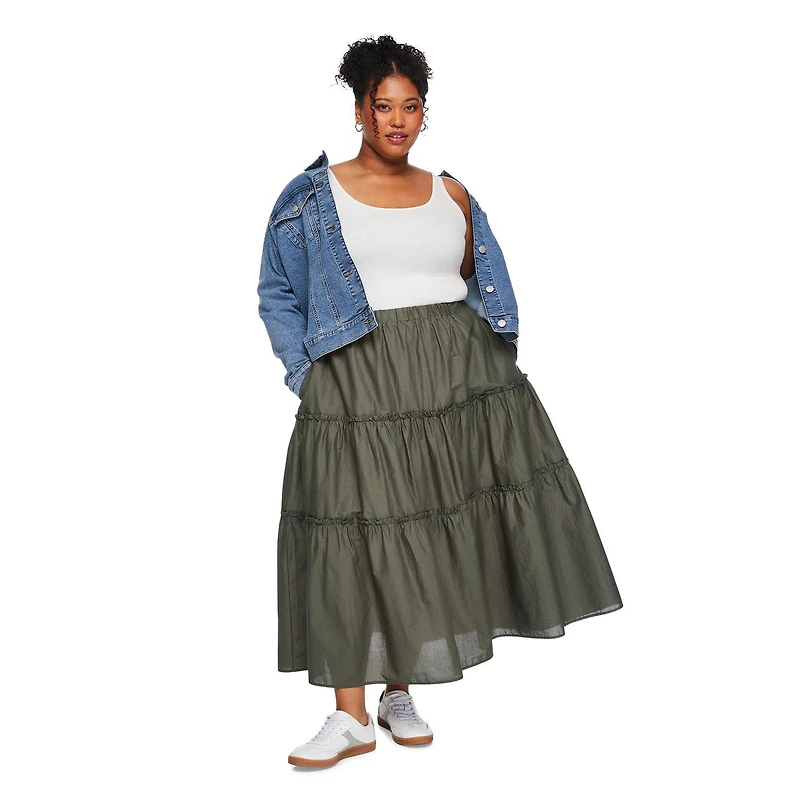Lane Bryant Women's Plus Tiered Maxi Skirt