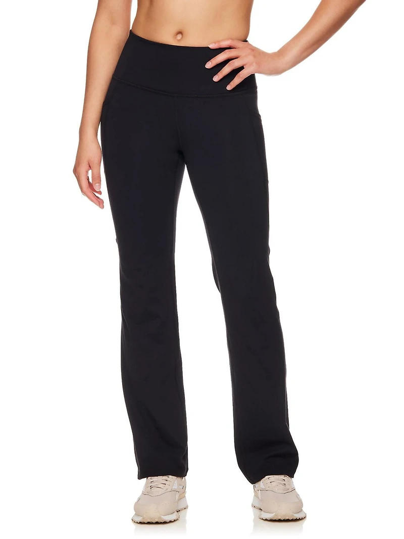 Reebok Pantalon actif quotidien taille haute pour femme avec poches, entrejambe de 31 po Tailles XS-2XL