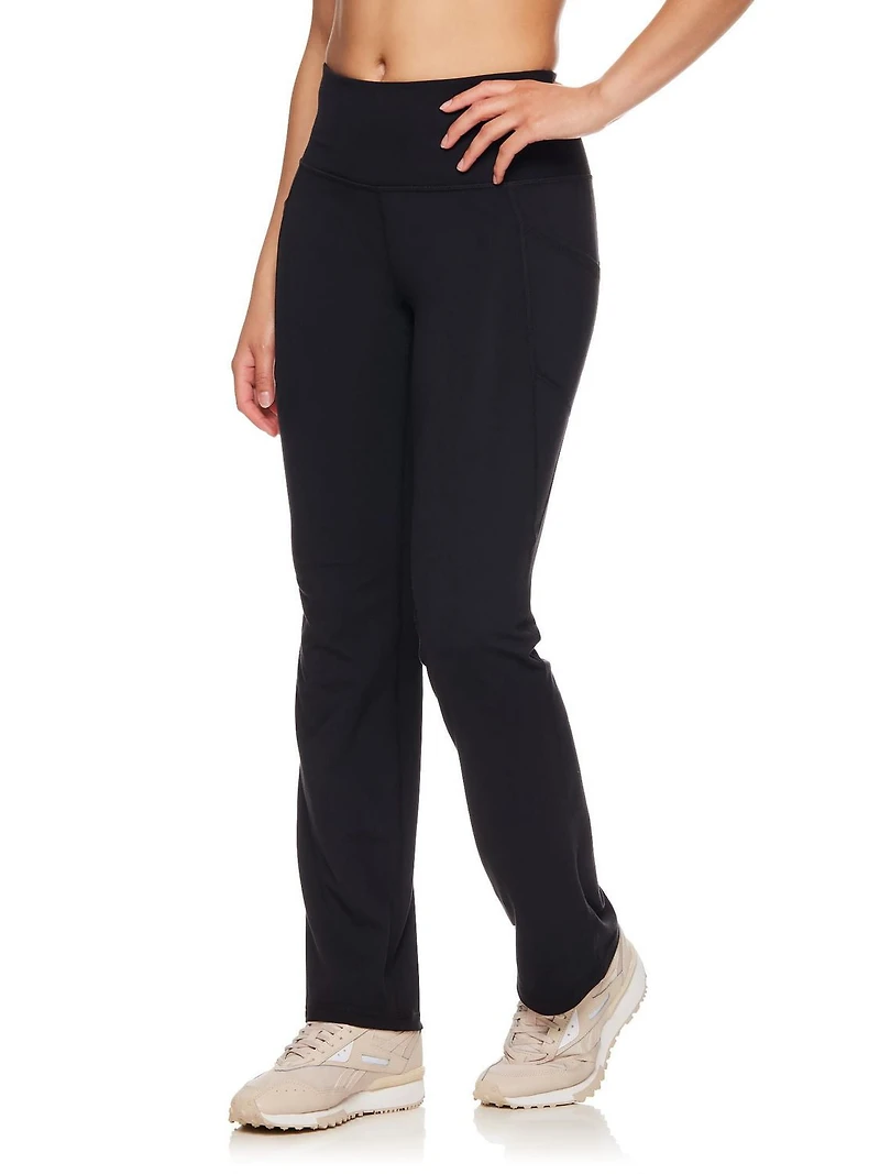 Reebok Pantalon actif quotidien taille haute pour femme avec poches, entrejambe de 31 po Tailles XS-2XL