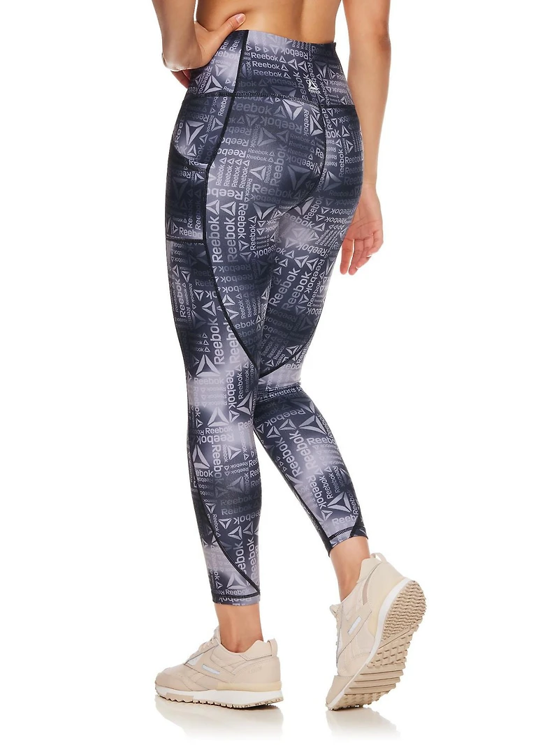 Reebok Women's Everyday Highrise 7/8 Printed Legging With Pockets 25" Inseam