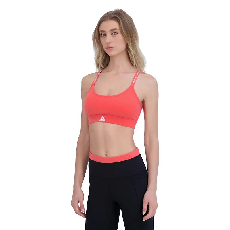 Reebok Soutien-gorge de sport à faible impact Favorite Racerback pour femme avec bonnets amovibles