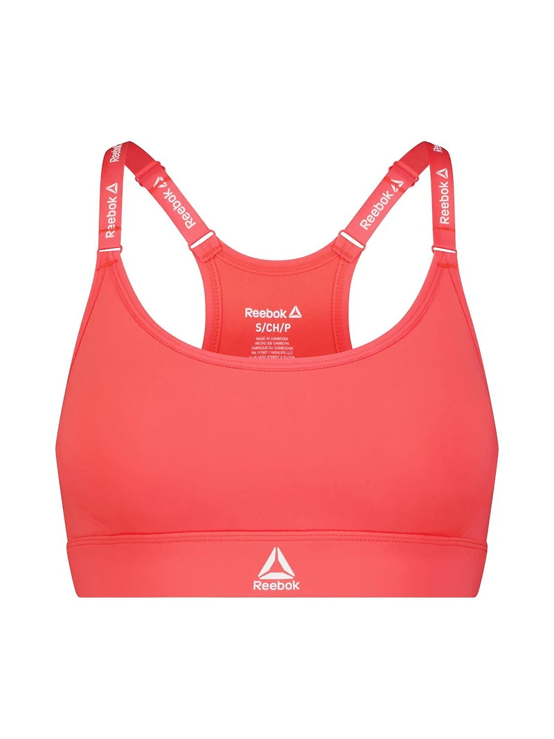 Reebok Women's Low Impact Favorite Racerback Sports Bra with Removable Cups