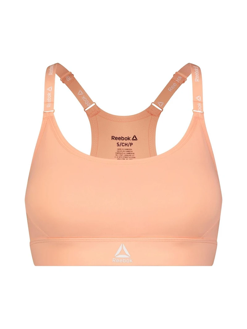 Reebok Women's Low Impact Favorite Racerback Sports Bra with Removable Cups