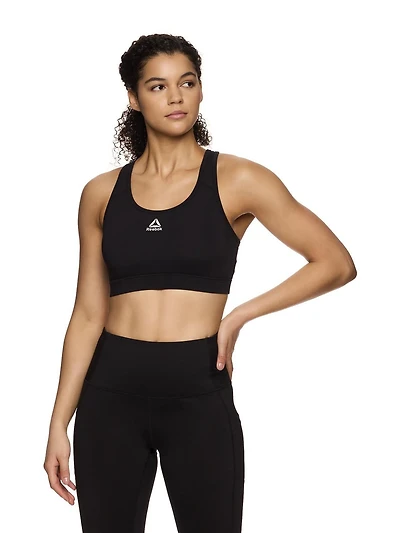 Reebok Soutien-gorge de sport Stronger pour femme avec panneau en maille et bonnets amovibles