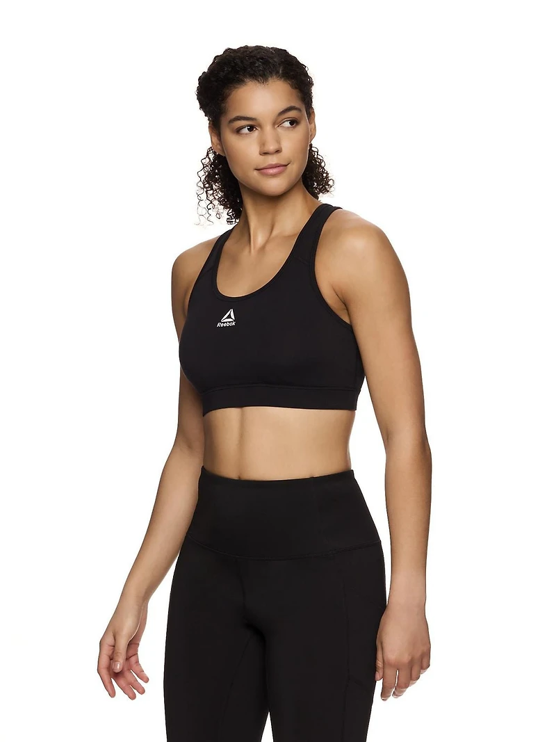 Reebok Soutien-gorge de sport Stronger pour femme avec panneau en maille et bonnets amovibles