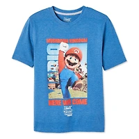 T-shirt avec imprimé Super Mario Bros pour garçons Tailles TP–TG